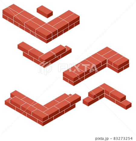 Red brick wall of house. Element of building construction. 83273254