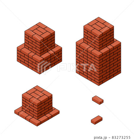 Empty isometric pedestal for monument of brick cubes. 83273255