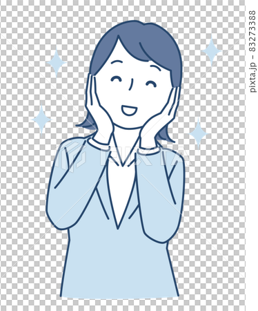 嬉しくて笑顔になるスーツの女性 83273388