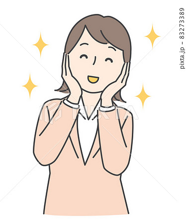 嬉しくて笑顔になるスーツの女性 83273389