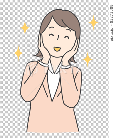 嬉しくて笑顔になるスーツの女性 83273389