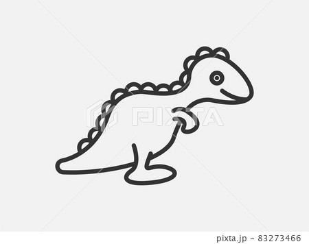 Dino toy icon on white background. Line style vector illustration. Dino toy icon on white background. Line style vector illustration. 83273466