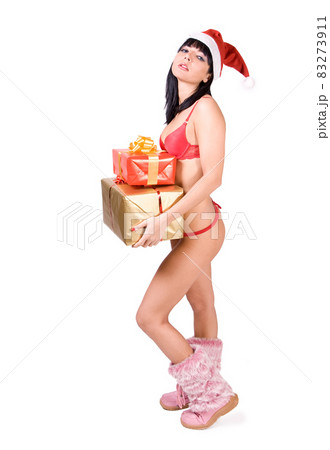 Mrs. Santa Claus with gift box 83273911