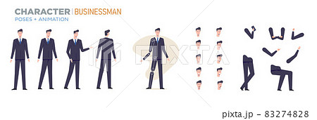 businessman character for animation. Creation set 83274828