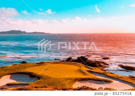 Pebble Beach golf course, Monterey, California, usa Pebble Beach golf course, Monterey, California, usa 83275418