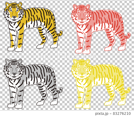 虎全身 セットのイラスト素材 [83276210] - PIXTA