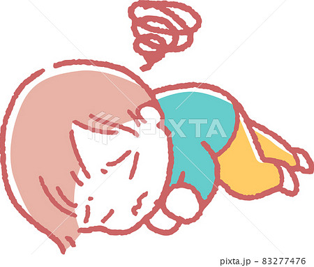 不調で寝そべる男の子のイラスト 不調で寝そべる男の子のイラスト 83277476
