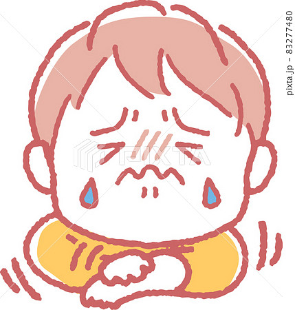 腕をひっかく女の子のイラストのイラスト素材