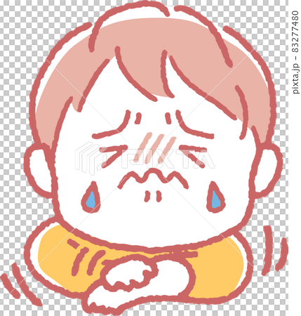 Illustration of a girl scratching her arm 83277480