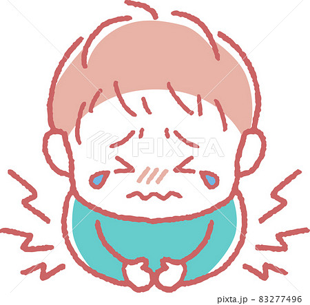 お腹が痛い男の子のイラストのイラスト素材 お腹が痛い男の子のイラストのイラスト素材