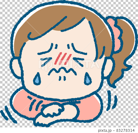 腕をひっかく女の子のイラスト 83278314