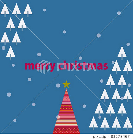 メリークリスマス クリスマスツリーのイラスト素材