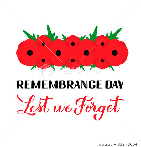 Remembrance day card lest we forget Royalty Free Vector