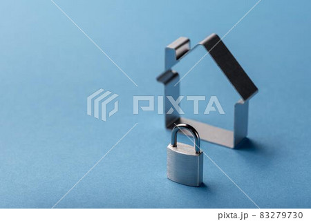 high angle house lock with copy space. High quality and resolution beautiful photo concept high angle house lock with copy space. High quality and resolution beautiful photo concept 83279730