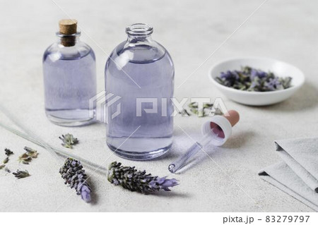 high view natural lavender oils. High quality and resolution beautiful photo concept 83279797