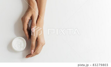 healthy beautiful manicure with cream. High quality and resolution beautiful photo concept 83279803