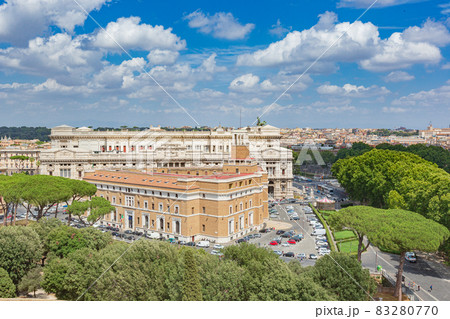 Aerial Rome view. Quadriga of Justice, Attorney General of the Italian Republic Aerial Rome view. Quadriga of Justice, Attorney General of the Italian Republic 83280770