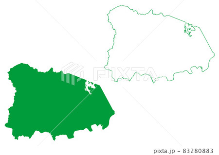 Tartarugalzinho municipality (Amapa state, Municipalities of Brazil, Federative Republic of Brazil) map vector illustration, scribble sketch Tartarugalzinho map 83280883