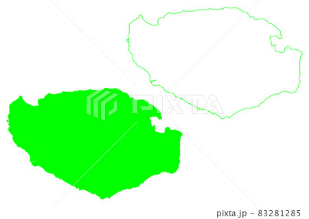 Buru island (Republic of Indonesia, Maluku Islands, South East Asia) map vector illustration, scribble sketch Boeroe, Boro, or Bouru map 83281285