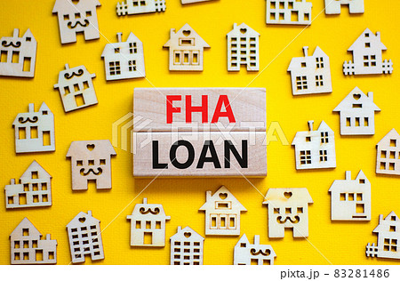 FHA federal housing administration loan symbol. Concept words 'FHA federal housing administration loan' on wooden blocks on a beautiful yellow background. Business and FHA loan concept. Copy space. FHA federal housing administration loan symbol. Concept words 'FHA federal housing administration loan' on wooden blocks on a beautiful yellow background. Business and FHA loan concept. Copy space. 83281486