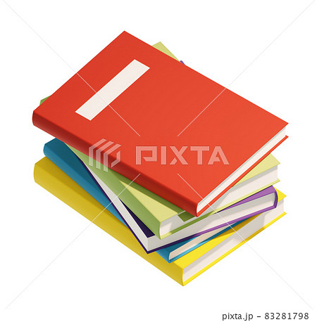 3D素材_積み上げられた本_影無しver 83281798