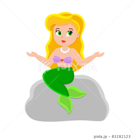 Cute Character Little Mermaid Colorful Vector のイラスト素材 2123