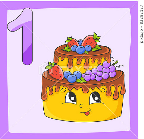 Learning numbers. Game for kids. Color activity page. Flashcard for children and preschool. Vector illustration. Cartoon style. 83282127