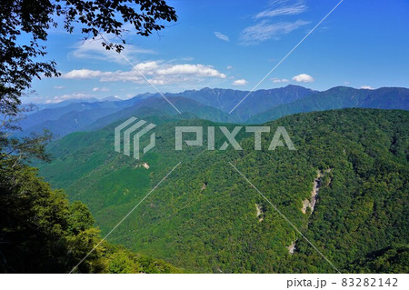 熊伏山青崩の頭からの南アルプス南部の山々 83282142