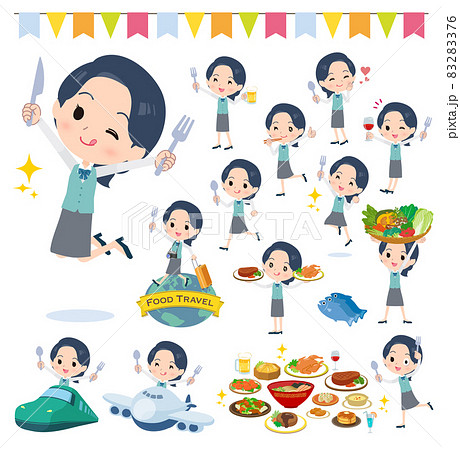 食のイベントに関する事務員女性のセット 83283376