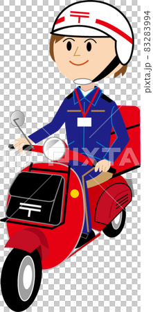 バイクに乗った郵便配達員のイラスト素材 2994