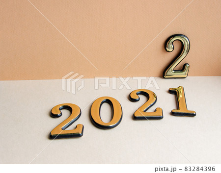 festive and numbers 2022 on light background new year 83284396