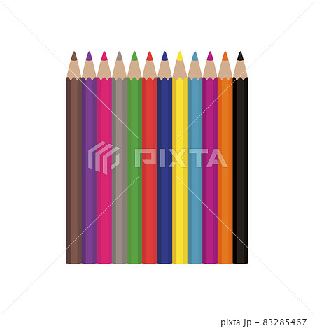 Set of vector colored pencils on white background 83285467