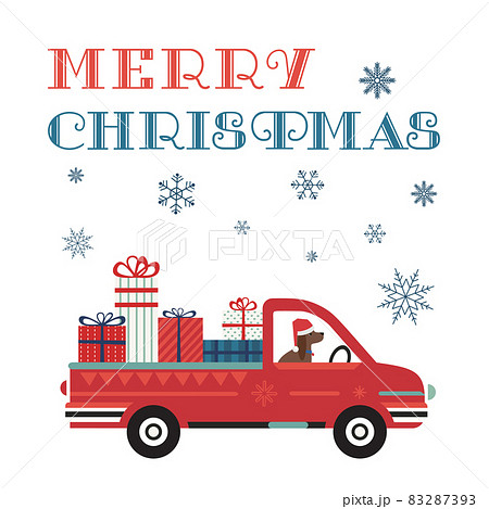 Merry Christmas cute greeting vector poster 83287393