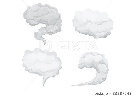 Set Grey cloud, smoke or fog in cartoon style... - Stock Illustration  [83287543] - PIXTA