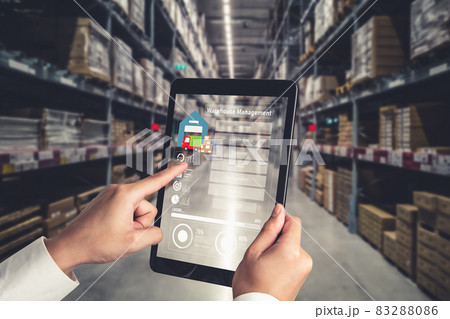 Warehouse management innovative software in computer for real time monitoring Warehouse management innovative software in computer for real time monitoring 83288086