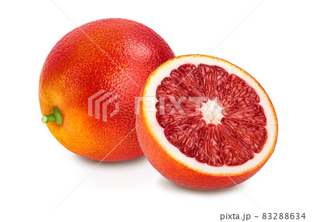 Blood red oranges isolated on white background with clipping path and full depth of field 83288634