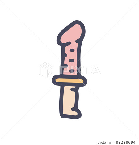 dildo with handle color vector doodle simple icon dildo with handle color vector doodle simple icon 83288694