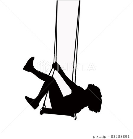 a girl swinging body silhouette vector 83288891
