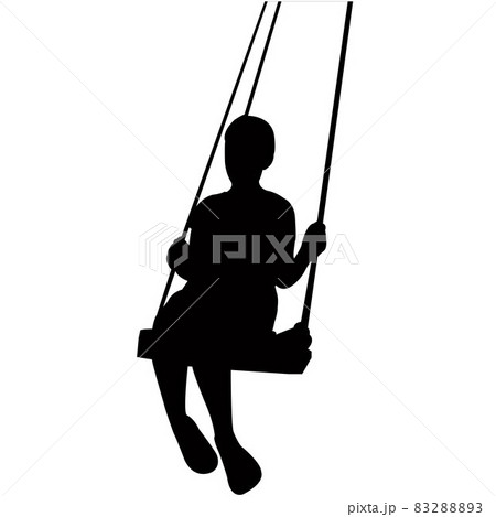 a girl swinging body silhouette vector 83288893