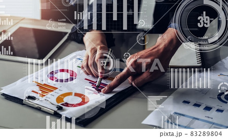 Conceptual business dashboard for financial data analysis Conceptual business dashboard for financial data analysis 83289804