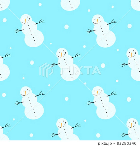 Seamless Christmas pattern with snowmen and snowflakes. Winter pattern for wrapping paper, pattern fills, winter greetings, web page background. Christmas and New Year greeting card. Seamless Christmas pattern with snowmen and snowflakes. Winter pattern for wrapping paper, pattern fills, winter greetings, web page background. Christmas and New Year greeting card. 83290340