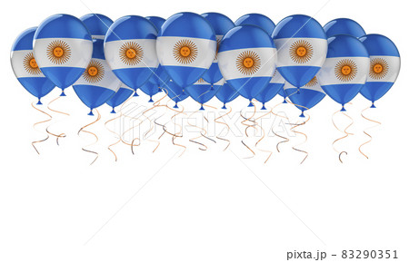 Balloons with Argentinean flag, 3D rendering Balloons with Argentinean flag, 3D rendering 83290351