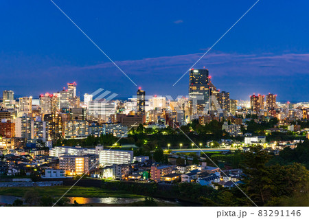 仙台城跡から望む市内中心部　夜景 83291146