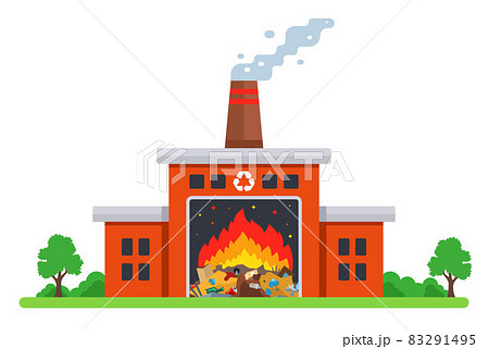 city waste incineration plant. harmful emissions into the atmosphere. 83291495