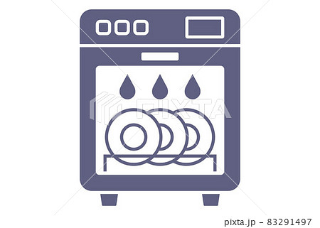 dishwasher icon with clean plates. wash dishes with water. dishwasher icon with clean plates. wash dishes with water. 83291497