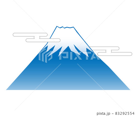 雲がかかった富士山 83292554