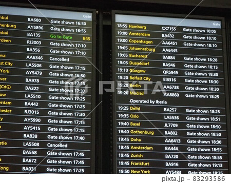 フライト・インフォメーション ロンドン・ヒースロー空港 フライト・インフォメーション ロンドン・ヒースロー空港 83293586