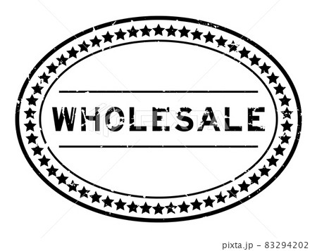 Grunge black wholesale word oval rubber seal stamp on white background 83294202