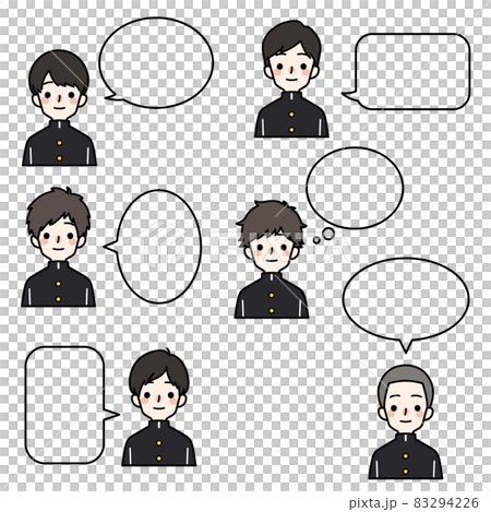 Person icon set_High school boy_Balloon Person icon set_High school boy_Balloon 83294226