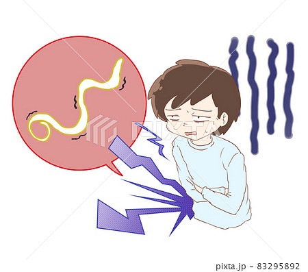 アニサキス症に苦しむ男性 83295892